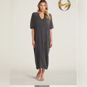 Barefoot Dreams CozyChic Ultra Lite Caftan in charcoal gray NWT